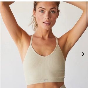 Set active Oatmilk ribbed bra top